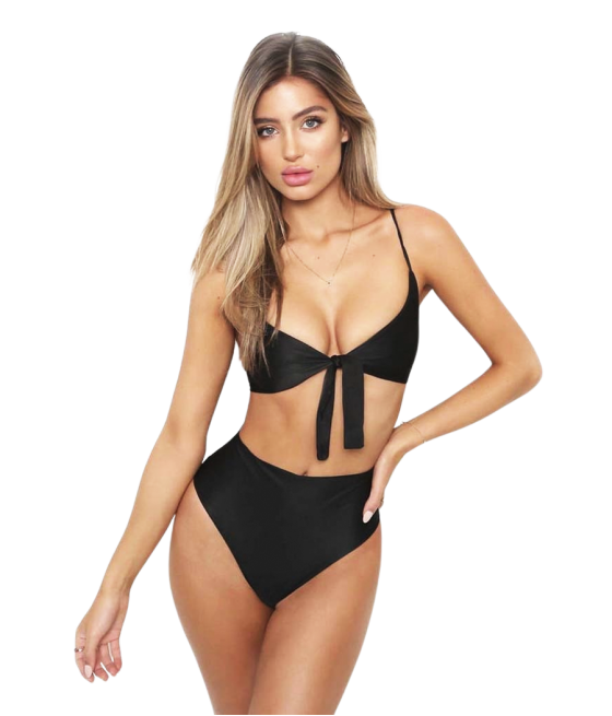 black knitted swimsuit with...